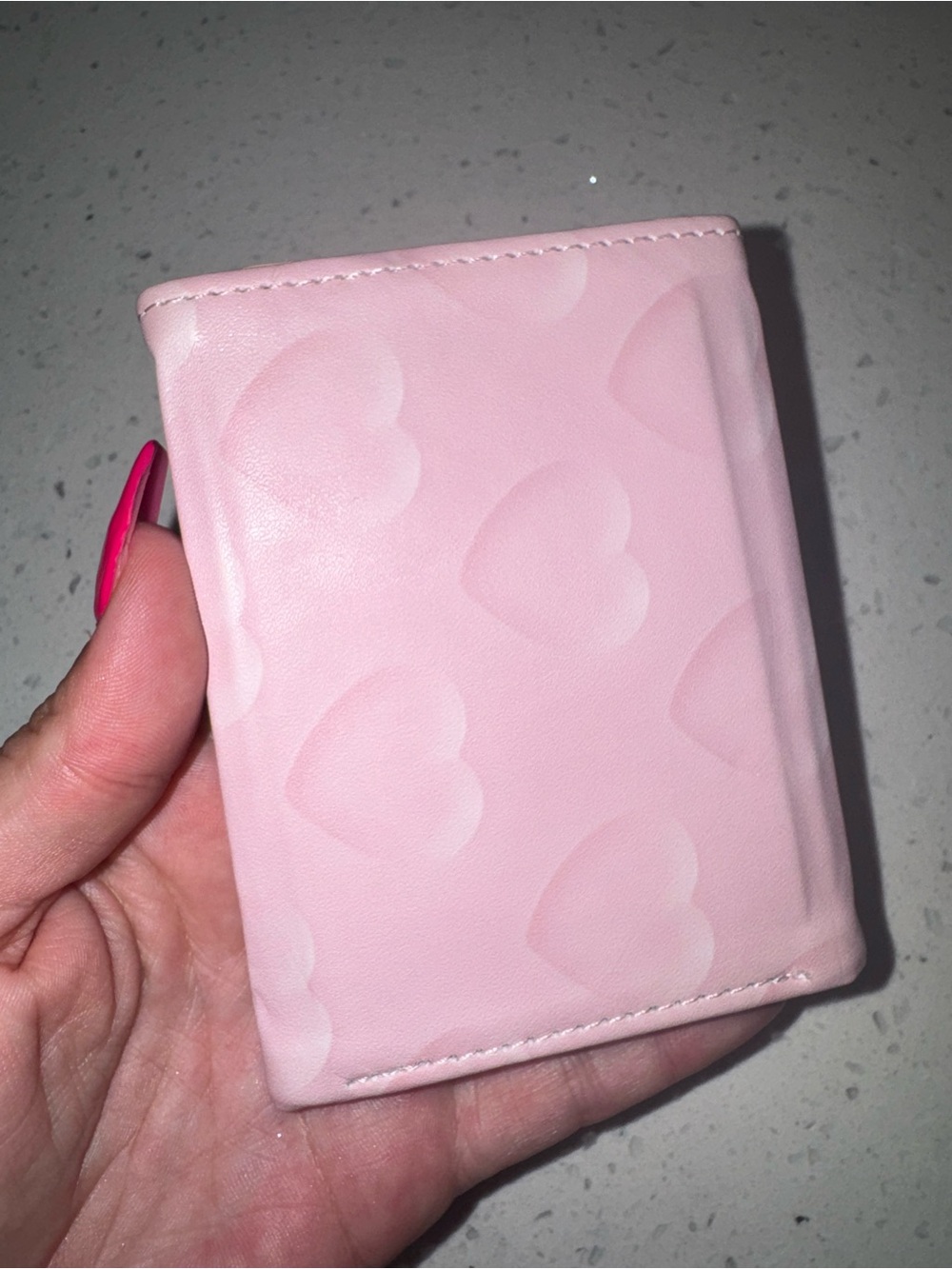 Pink Heart-Embossed Wallet - Picture 3 of 12